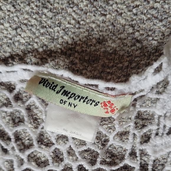 Vivid Importers of NY  White Crochet Lace Racerback Women’s Tank Top Swim Size L - Picture 5 of 10